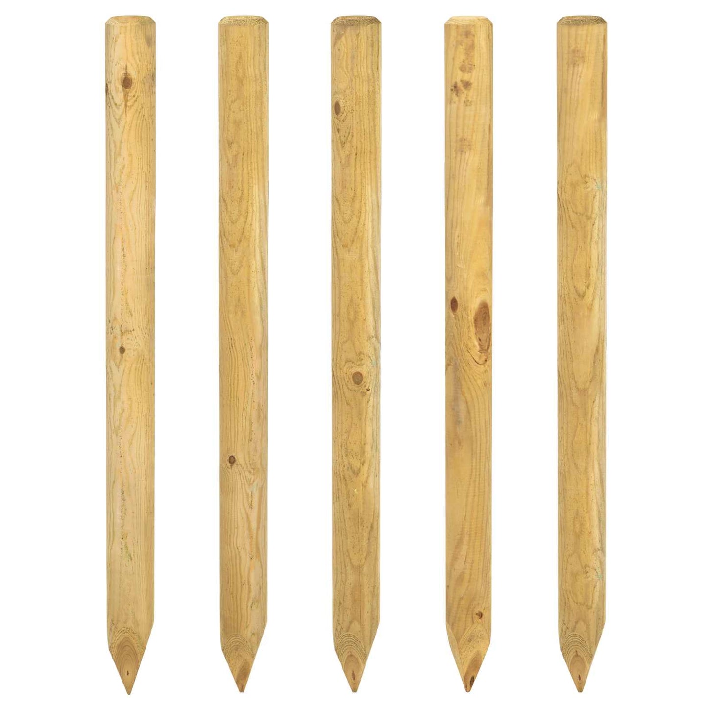 Hekpalen 5 st Groen 150 cm Massief grenenhout is nu te koop bij PeponiXL, paradijselijk wonen!