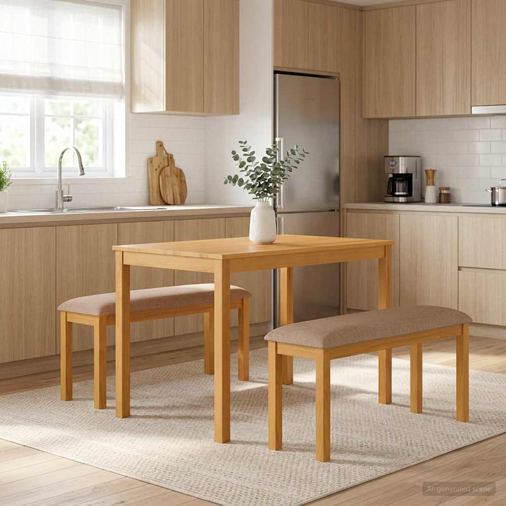 Eetbank 95 x 32 x 45 cm Massief Eikenhout Grijs is nu te koop bij PeponiXL, paradijselijk wonen!