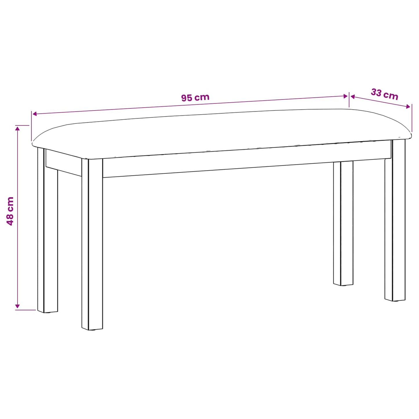 Eetbank 95 x 32 x 45 cm Massief Eikenhout Grijs is nu te koop bij PeponiXL, paradijselijk wonen!