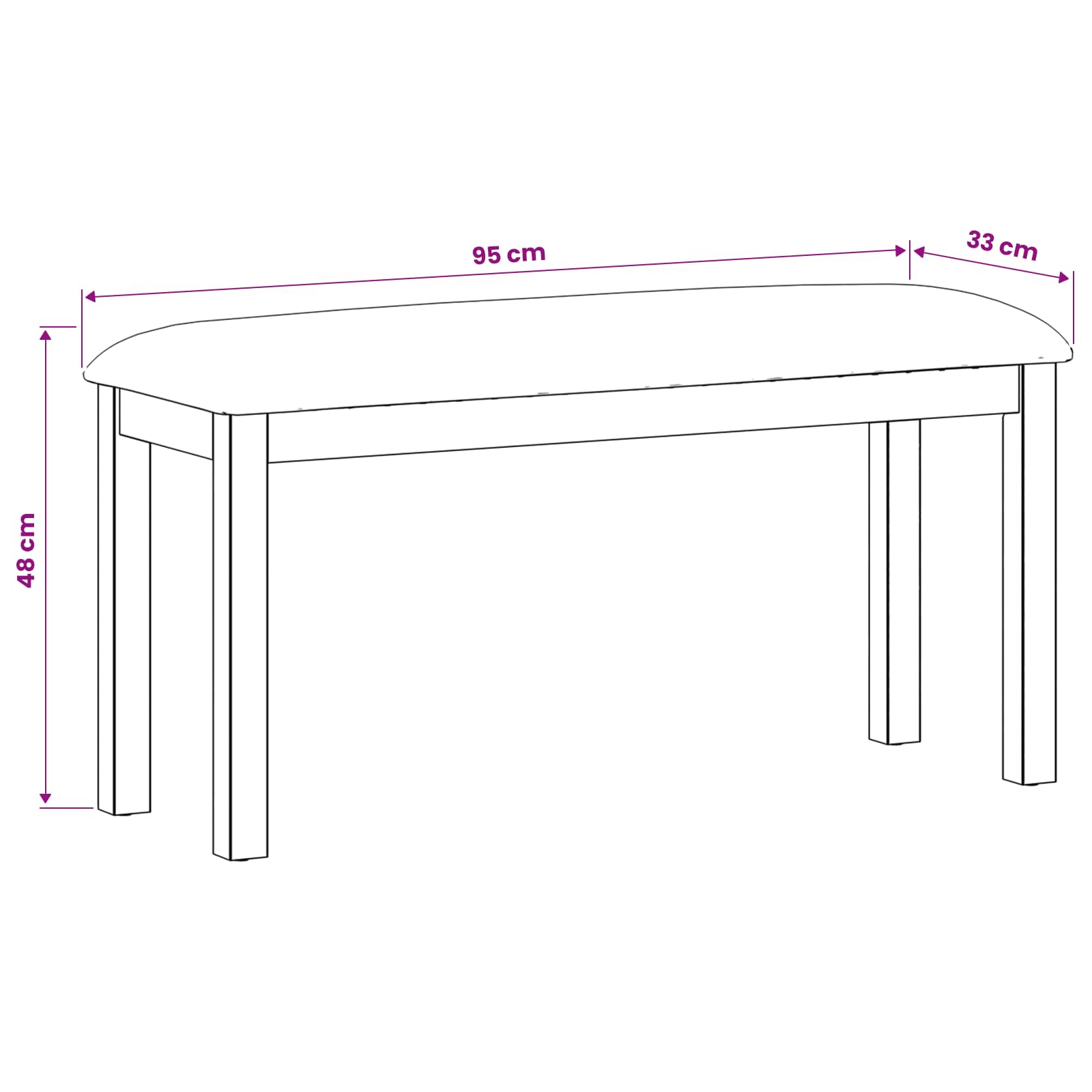 Eetbank 95 x 32 x 45 cm Massief Eikenhout Grijs is nu te koop bij PeponiXL, paradijselijk wonen!