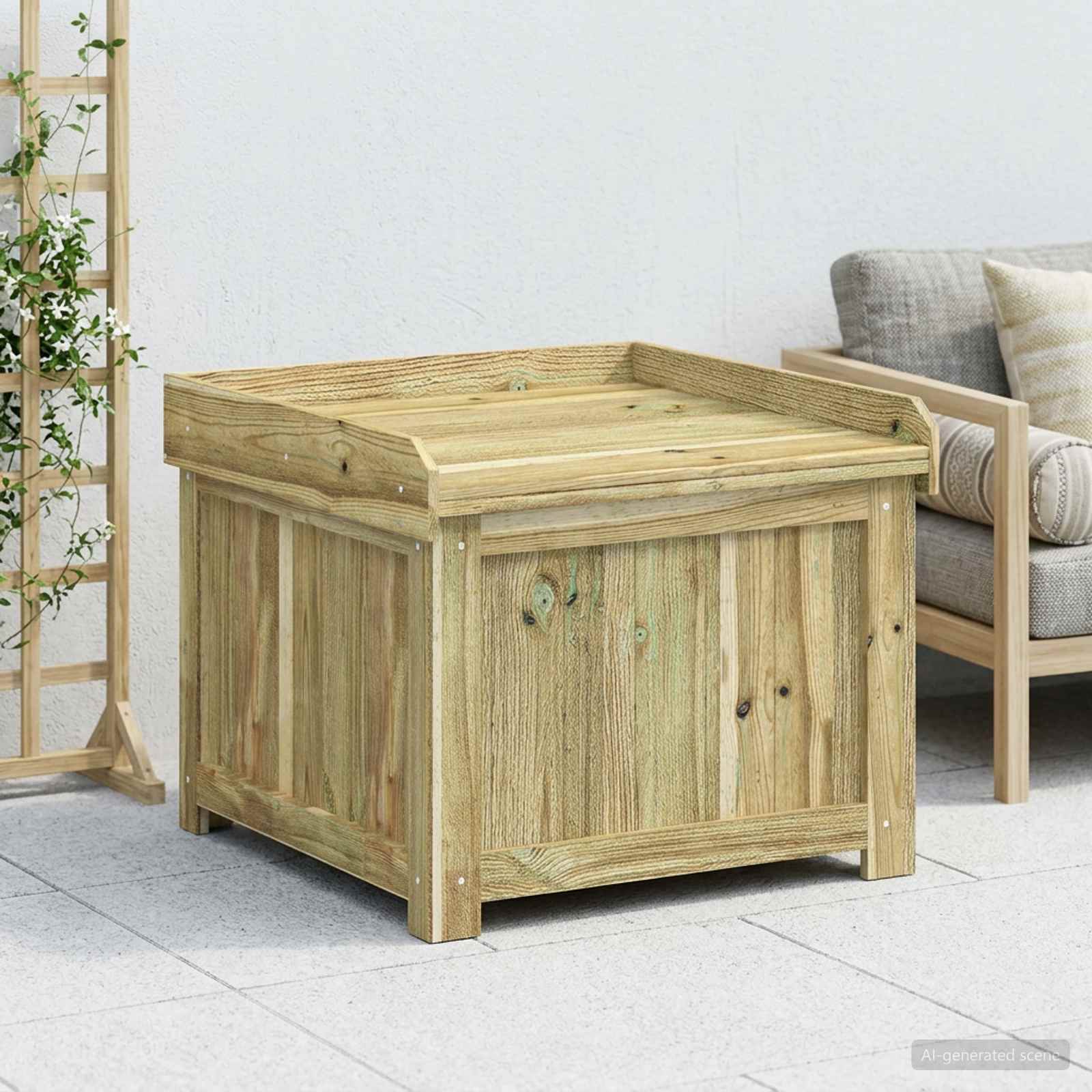 Kussenbox voor buiten Geïmpregneerd grenenhout 58,5 x 60 x 47 cm is nu te koop bij PeponiXL, paradijselijk wonen!