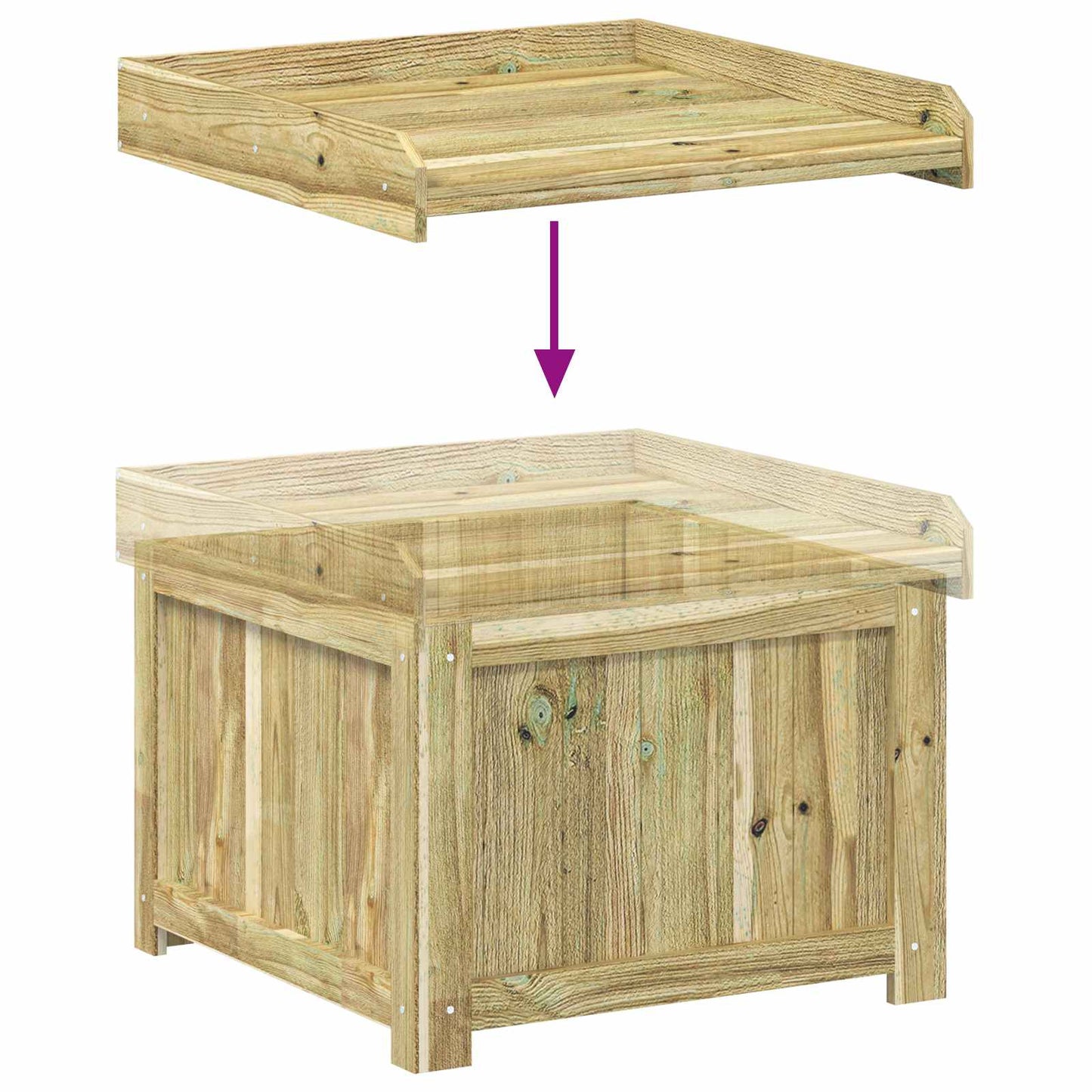 Kussenbox voor buiten Geïmpregneerd grenenhout 58,5 x 60 x 47 cm is nu te koop bij PeponiXL, paradijselijk wonen!
