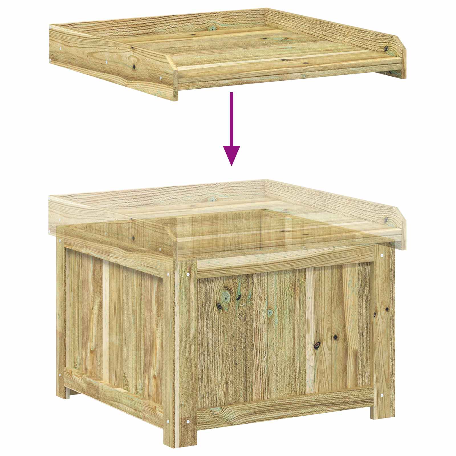 Kussenbox voor buiten Geïmpregneerd grenenhout 58,5 x 60 x 47 cm is nu te koop bij PeponiXL, paradijselijk wonen!