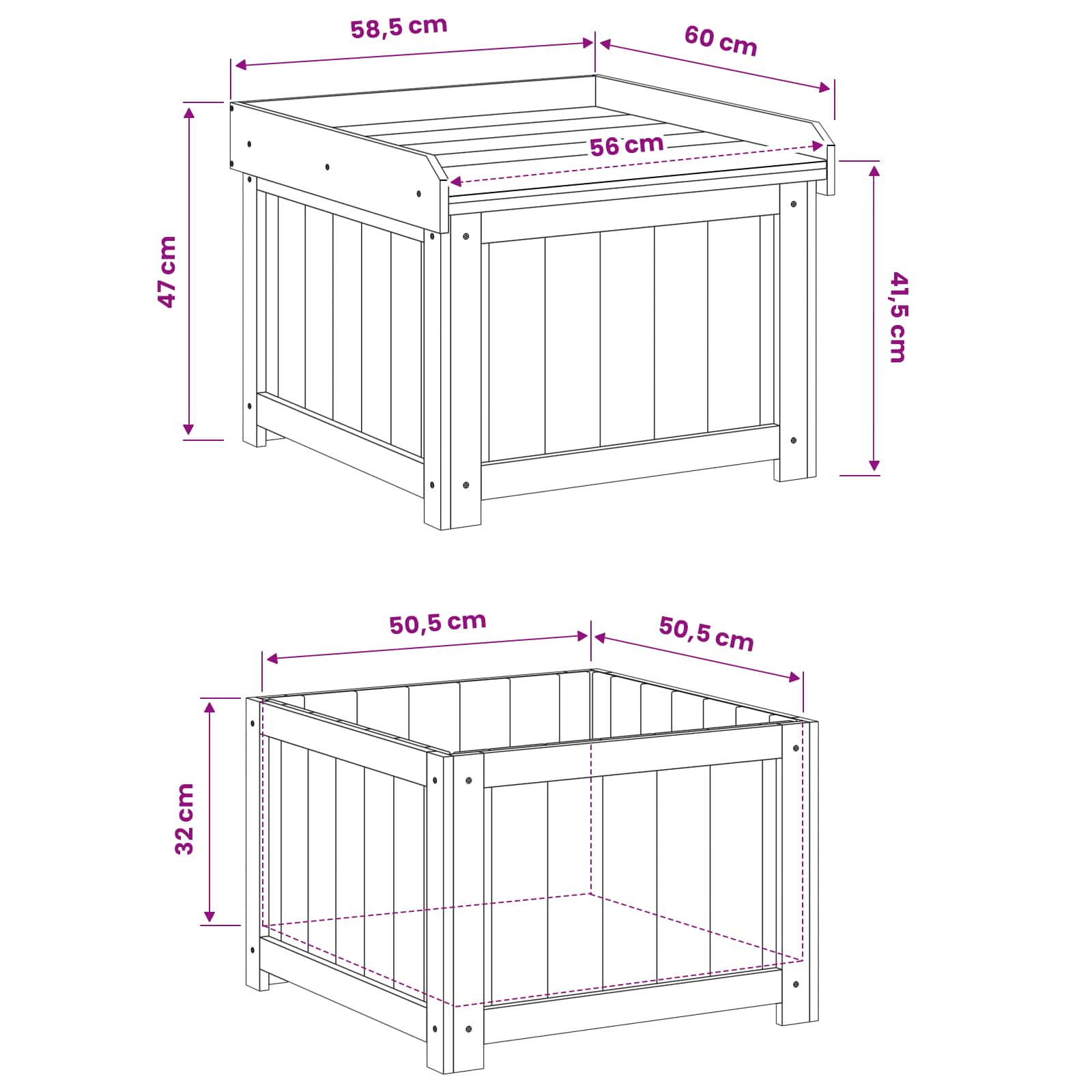 Kussenbox voor buiten Geïmpregneerd grenenhout 58,5 x 60 x 47 cm is nu te koop bij PeponiXL, paradijselijk wonen!