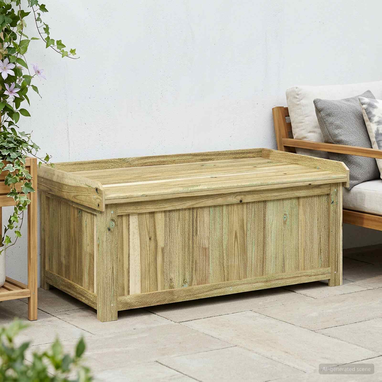 Buiten Kussenbox Geïmpregneerd grenenhout 104 x 60 x 47 cm is nu te koop bij PeponiXL, paradijselijk wonen!