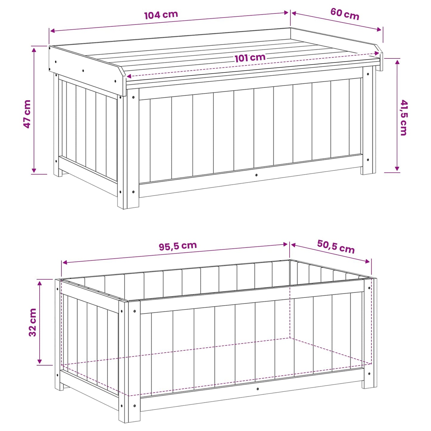 Buiten Kussenbox Geïmpregneerd grenenhout 104 x 60 x 47 cm is nu te koop bij PeponiXL, paradijselijk wonen!