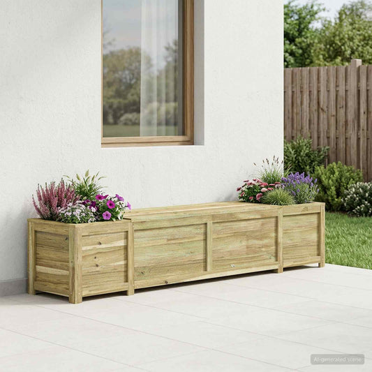 Tuinopslagbank met Plantenbak Geïmpregneerd grenenhout is nu te koop bij PeponiXL, paradijselijk wonen!