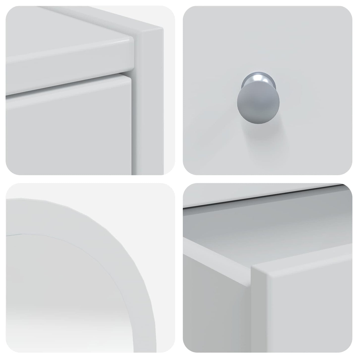 Toilettafel Set FAUSKE 3 pcs Wit 76 x 50 x 143 cm