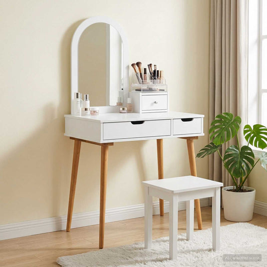 Toilettafel Set FAUSKE 3 pcs Wit 76 x 50 x 143 cm is nu te koop bij PeponiXL, paradijselijk wonen!