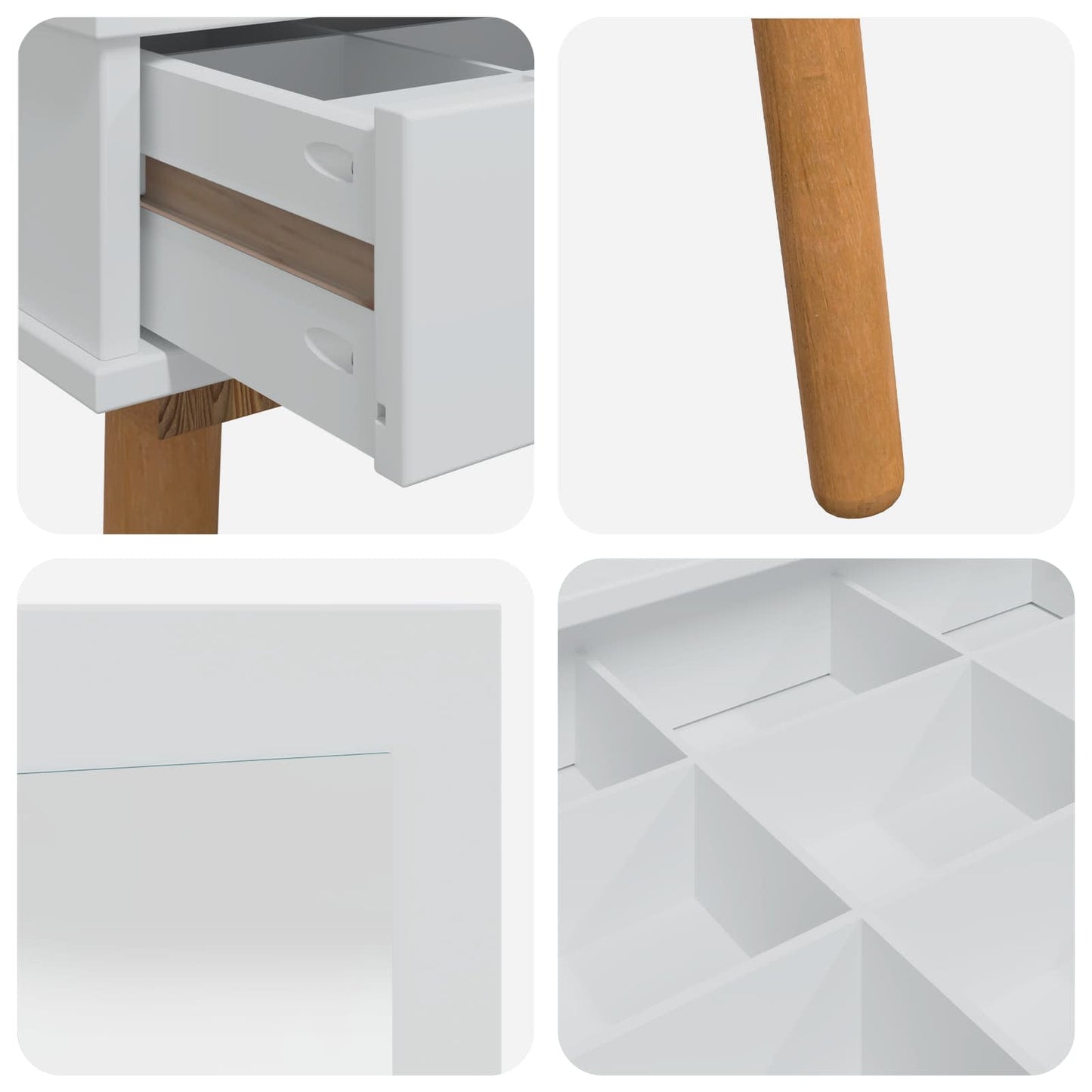 Toilettafel Set FAUSKE 4 pcs Wit 76 x 50 x 143 cm