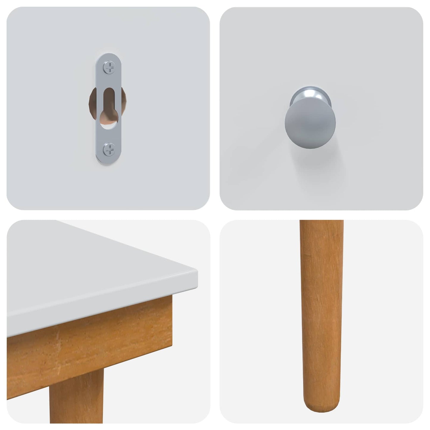 Toilettafel Set FAUSKE 4 pcs Wit 76 x 50 x 143 cm
