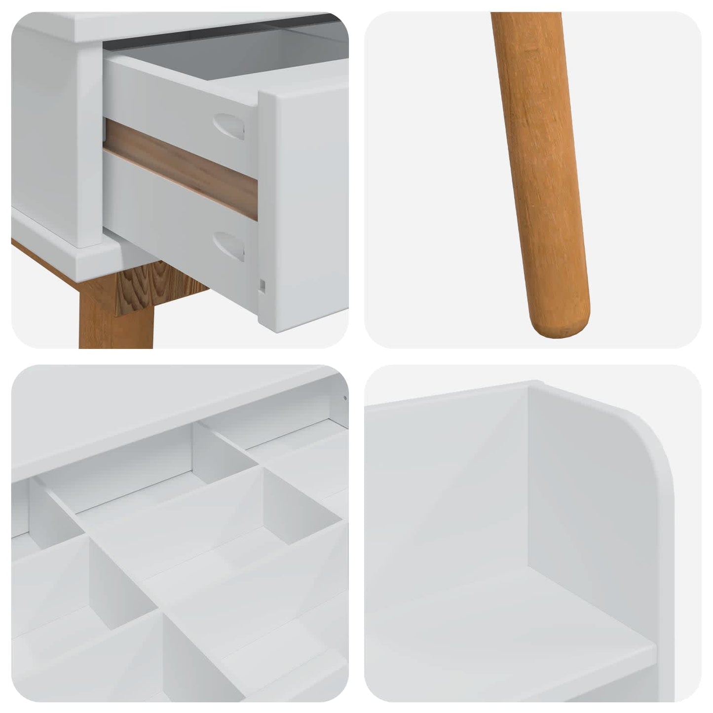 Toilettafel Set FAUSKE 4 pcs Wit 76 x 50 x 143 cm