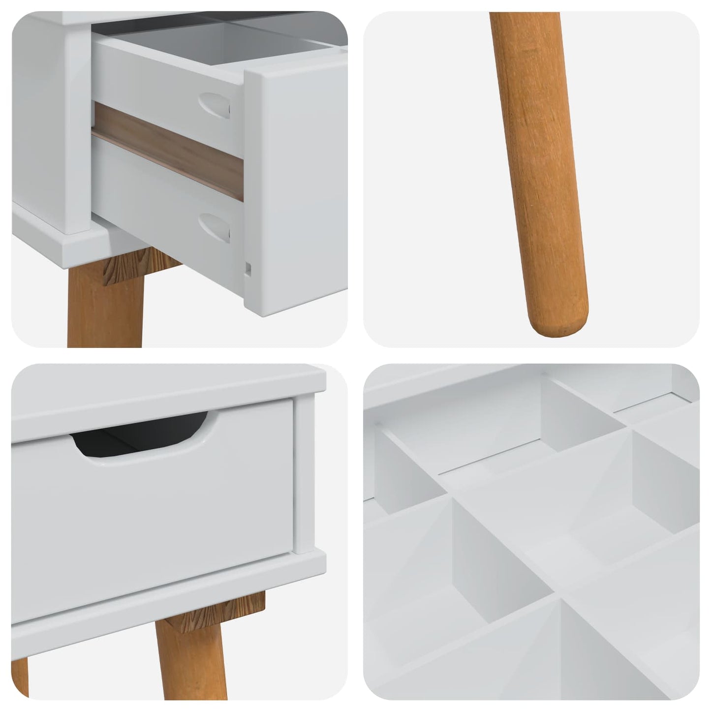 Toilettafel Set FAUSKE 4 pcs Wit 76 x 50 x 143 cm