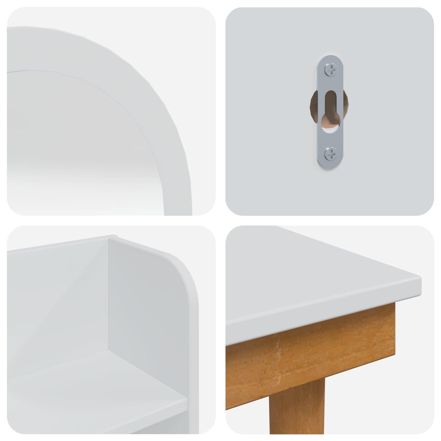 Toilettafel Set FAUSKE 4 pcs Wit 76 x 50 x 143 cm