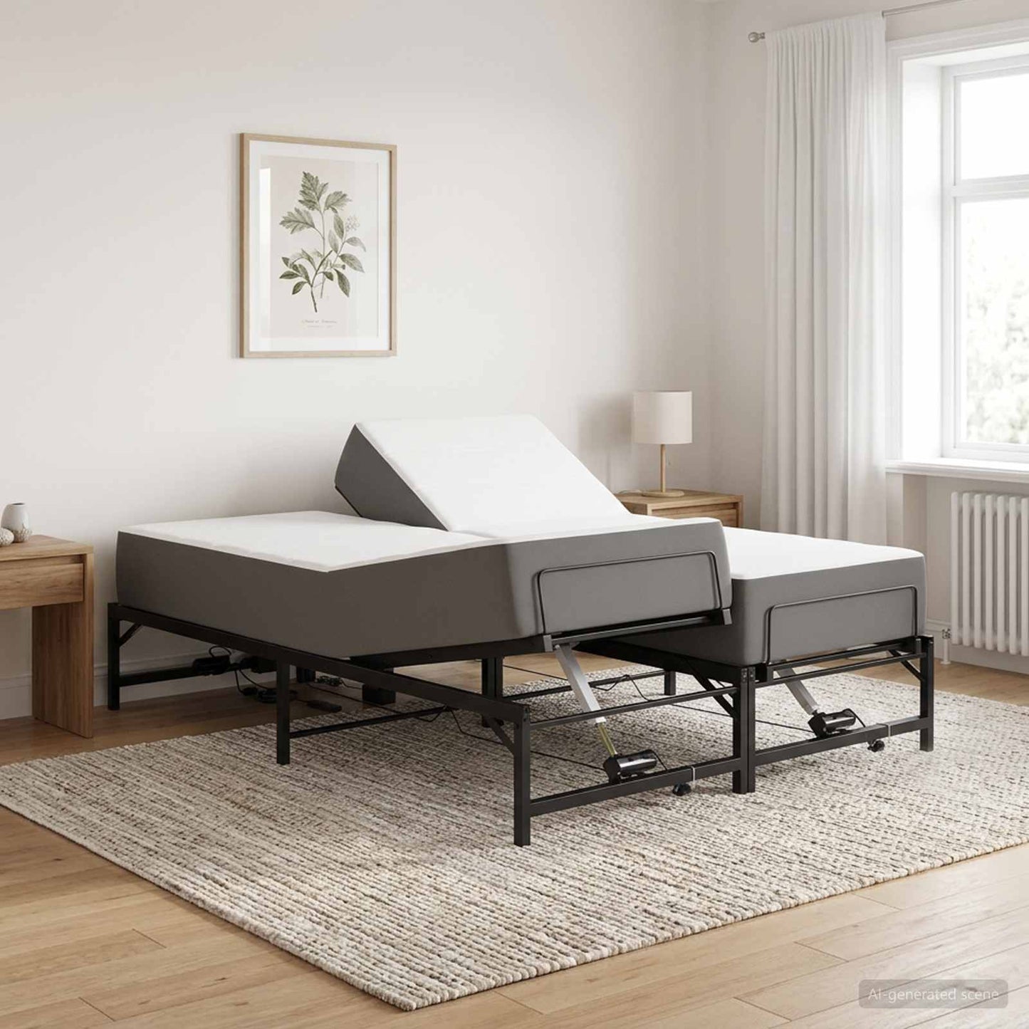 Elektrisch Verstelbaar Bedframe Zwart 137 x 190 cm Staal