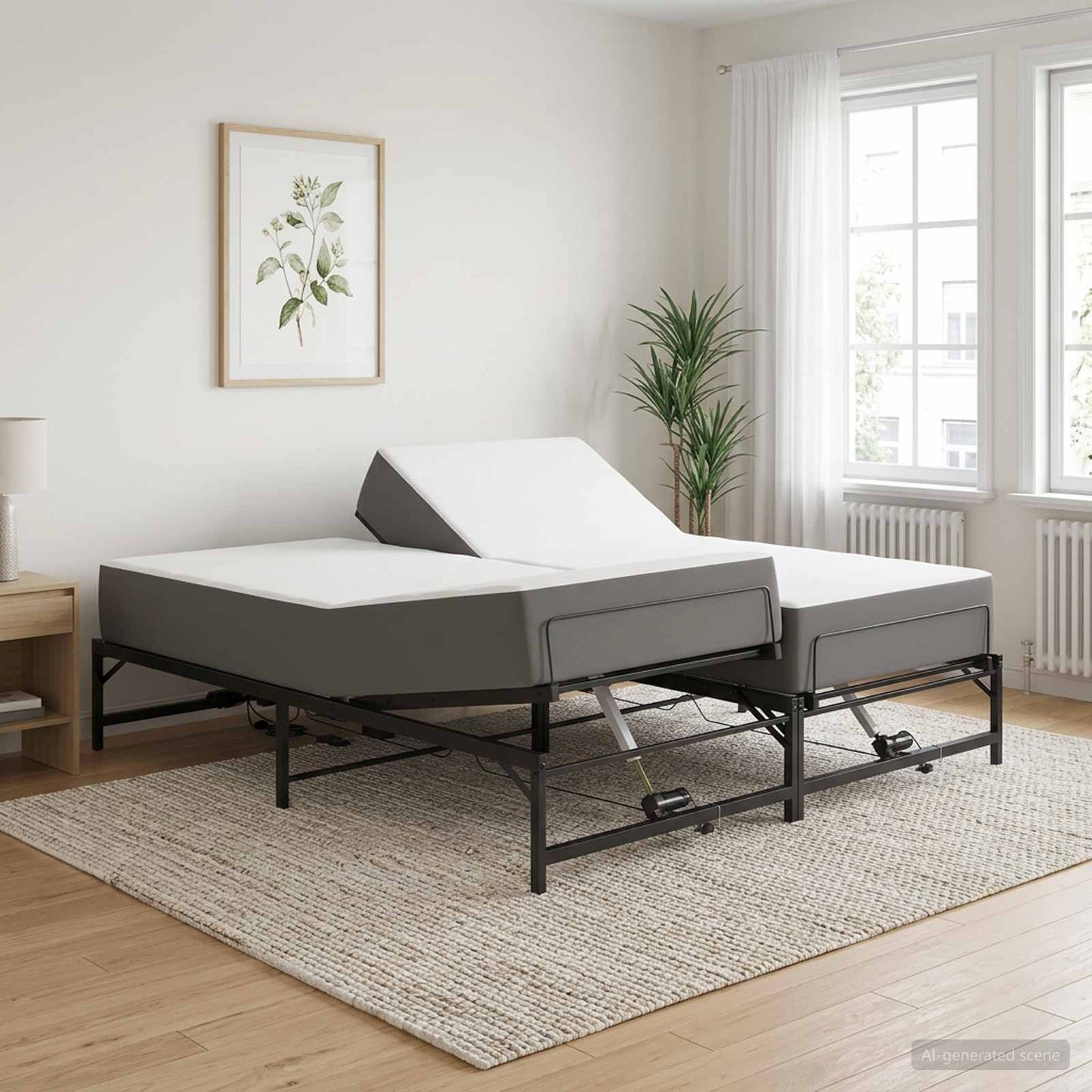 Elektrisch Verstelbaar Bedframe Zwart 180 x 200 cm Staal