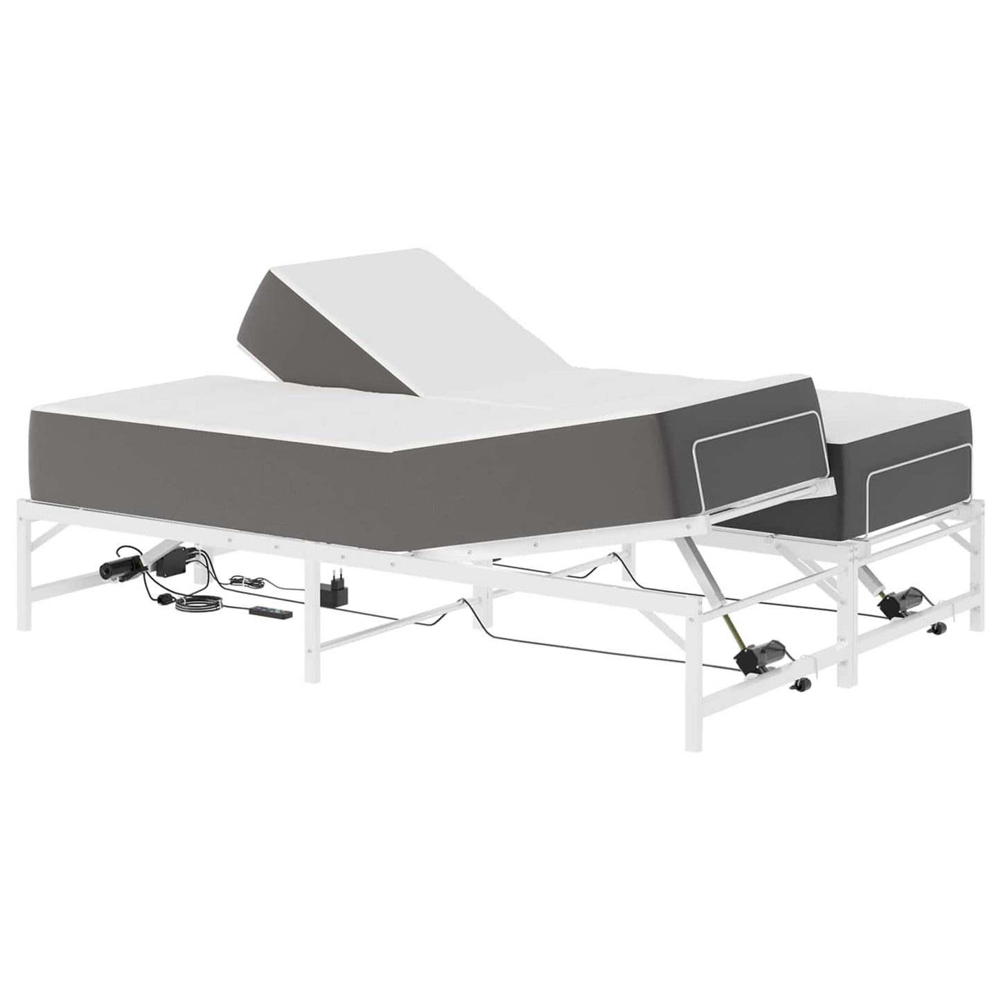 Elektrisch Verstelbaar Bedframe Wit 120 x 190 cm Staal