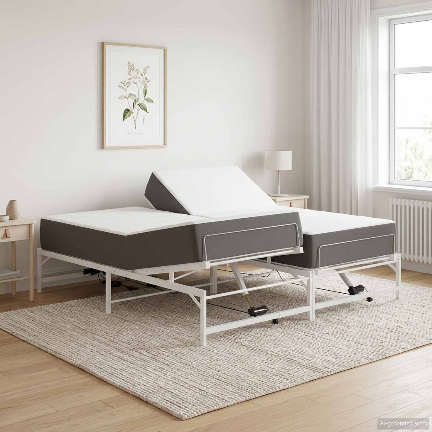 Elektrisch Verstelbaar Bedframe Wit 180 x 200 cm Staal