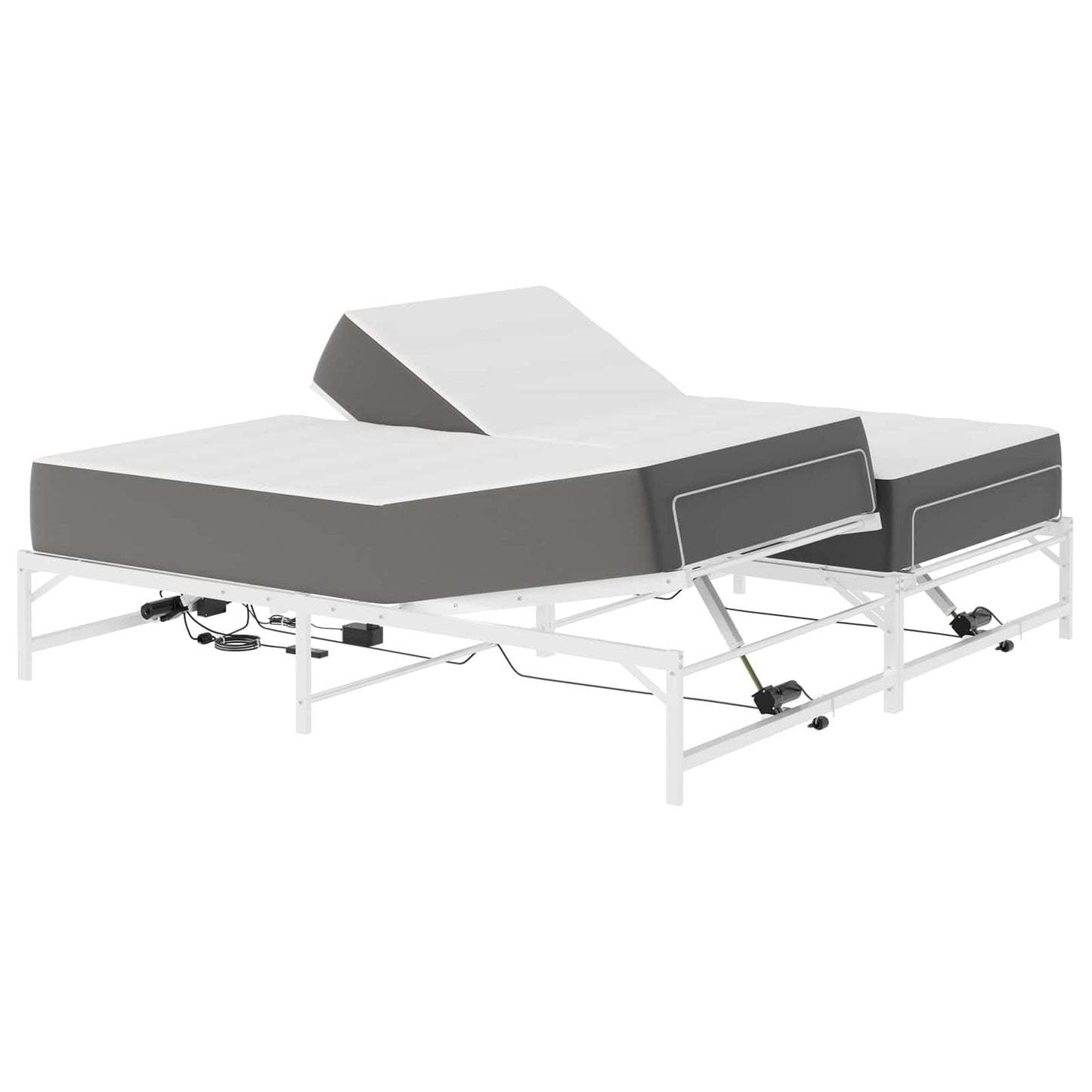 Elektrisch Verstelbaar Bedframe Wit 183 x 213 cm Staal
