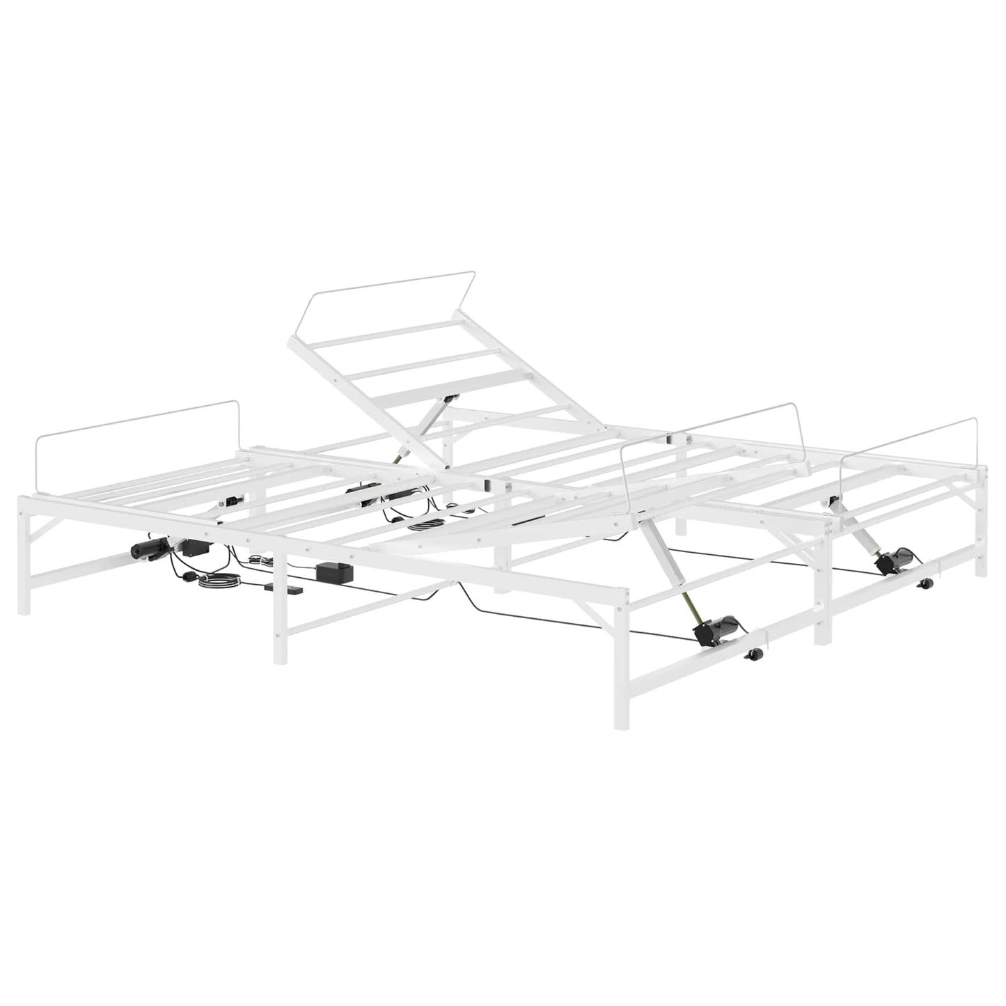 Elektrisch Verstelbaar Bedframe Wit 193 x 203 cm Staal