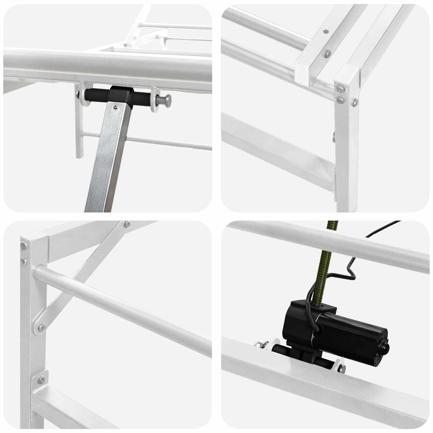 Elektrisch Verstelbaar Bedframe Wit 200 x 200 cm Staal