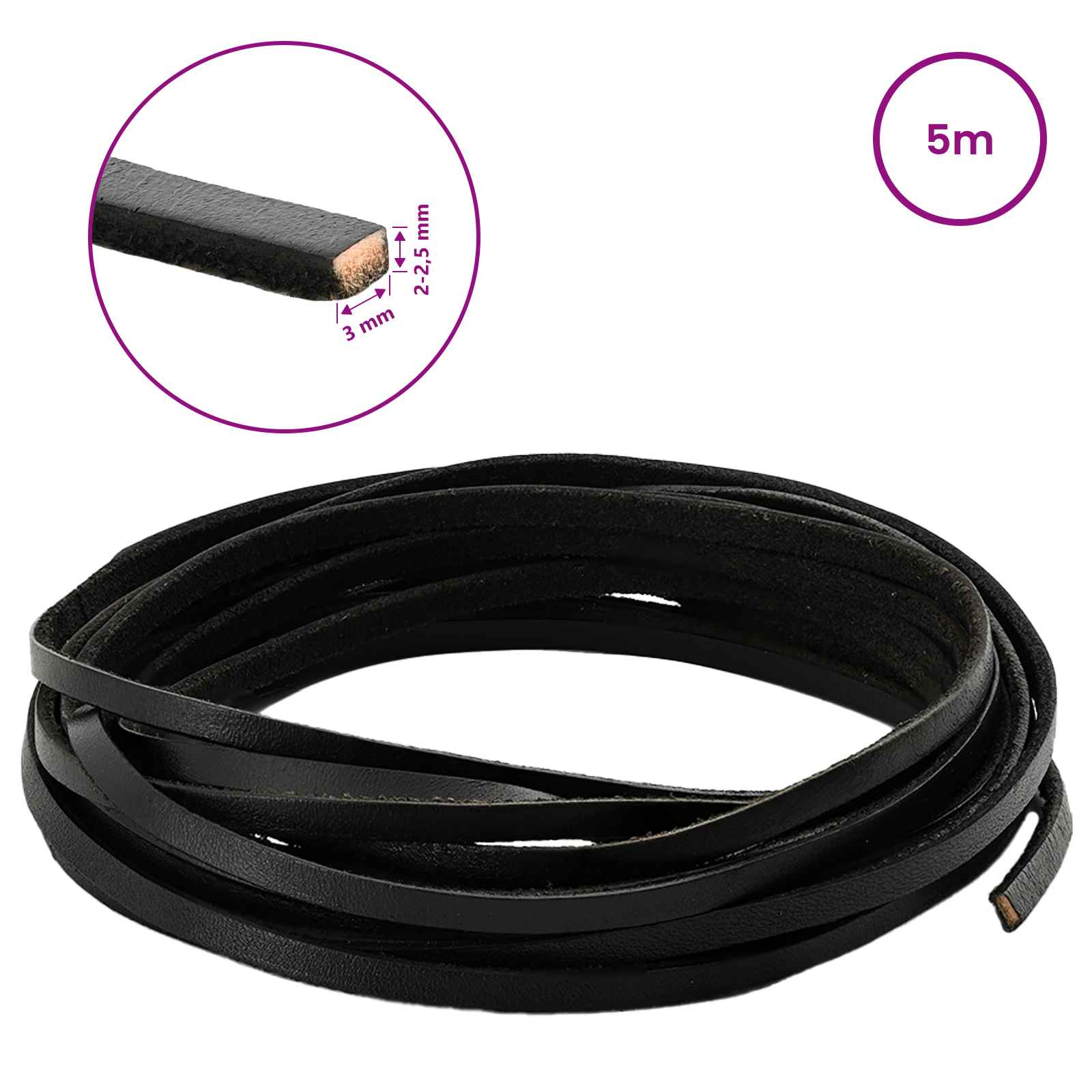 Leren Strap Zwart 500 x 0,3 cm Leer is nu te koop bij PeponiXL, paradijselijk wonen!