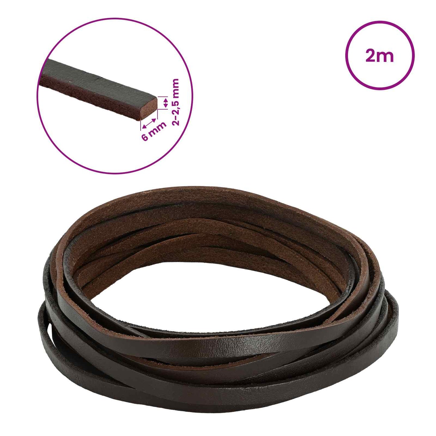 Leren Strap Donkerbruin 200 x 0,6 cm Leer is nu te koop bij PeponiXL, paradijselijk wonen!