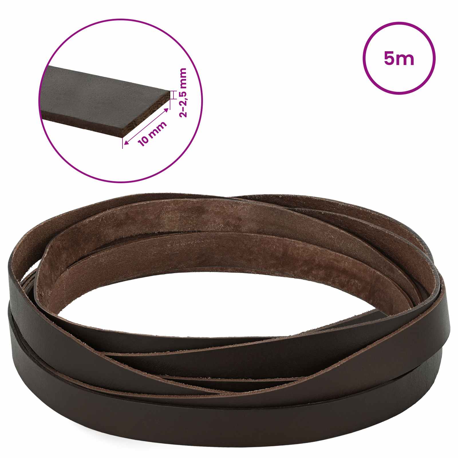 Leren Strap Donkerbruin 500 x 1 cm Leer is nu te koop bij PeponiXL, paradijselijk wonen!