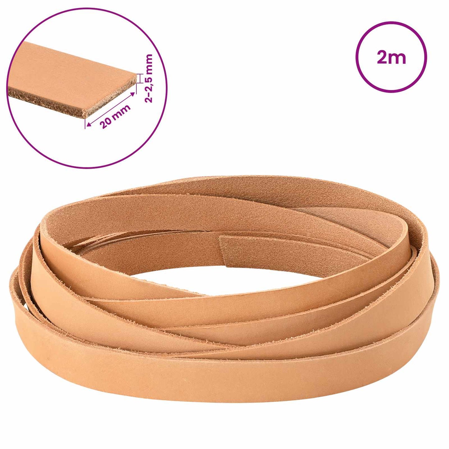 Leren Strap Licht Bruin 200 x 2 cm Leer is nu te koop bij PeponiXL, paradijselijk wonen!