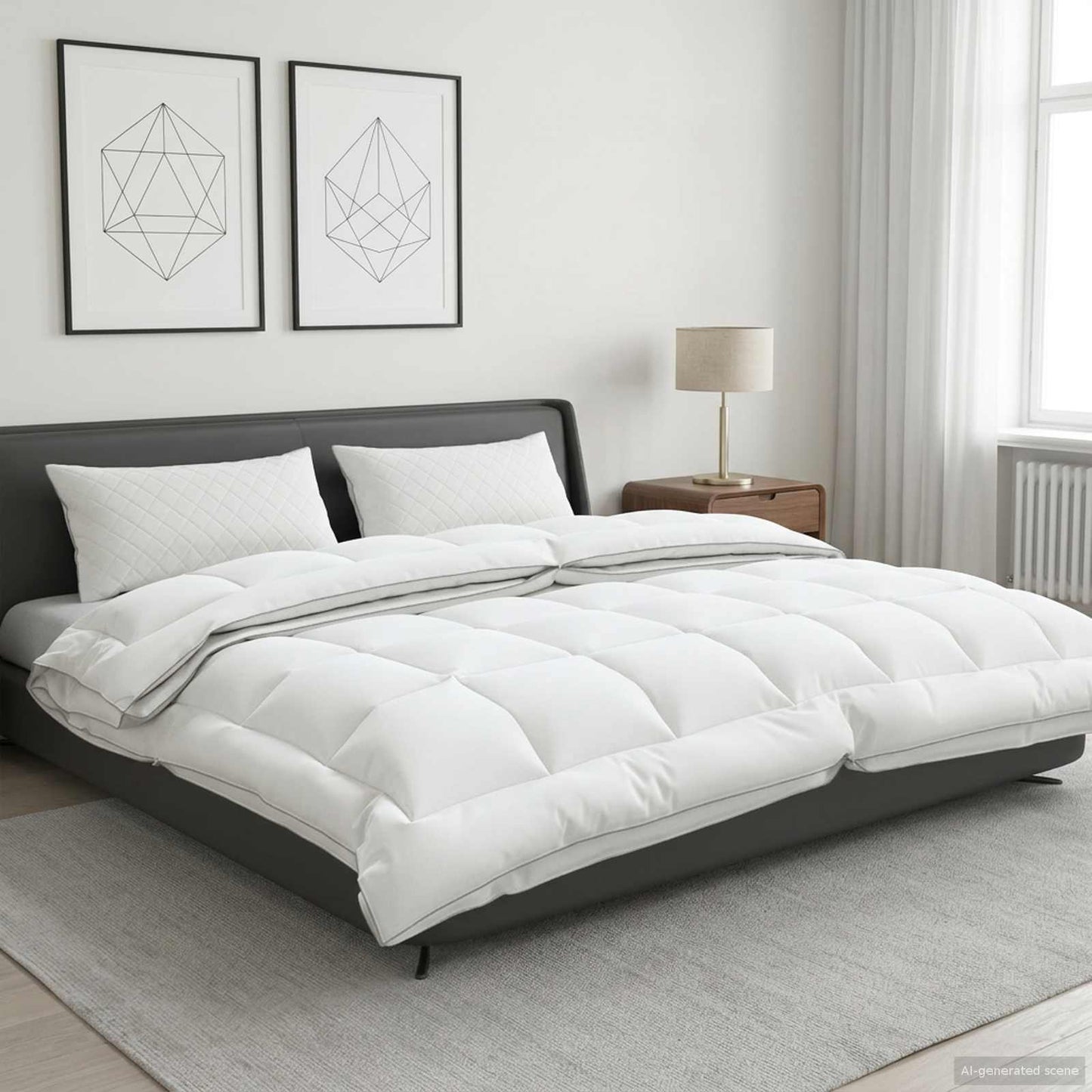 Dekbed TRIER 200x200cm 4 seizoenen 140+220GSM Wit is nu te koop bij PeponiXL, paradijselijk wonen!