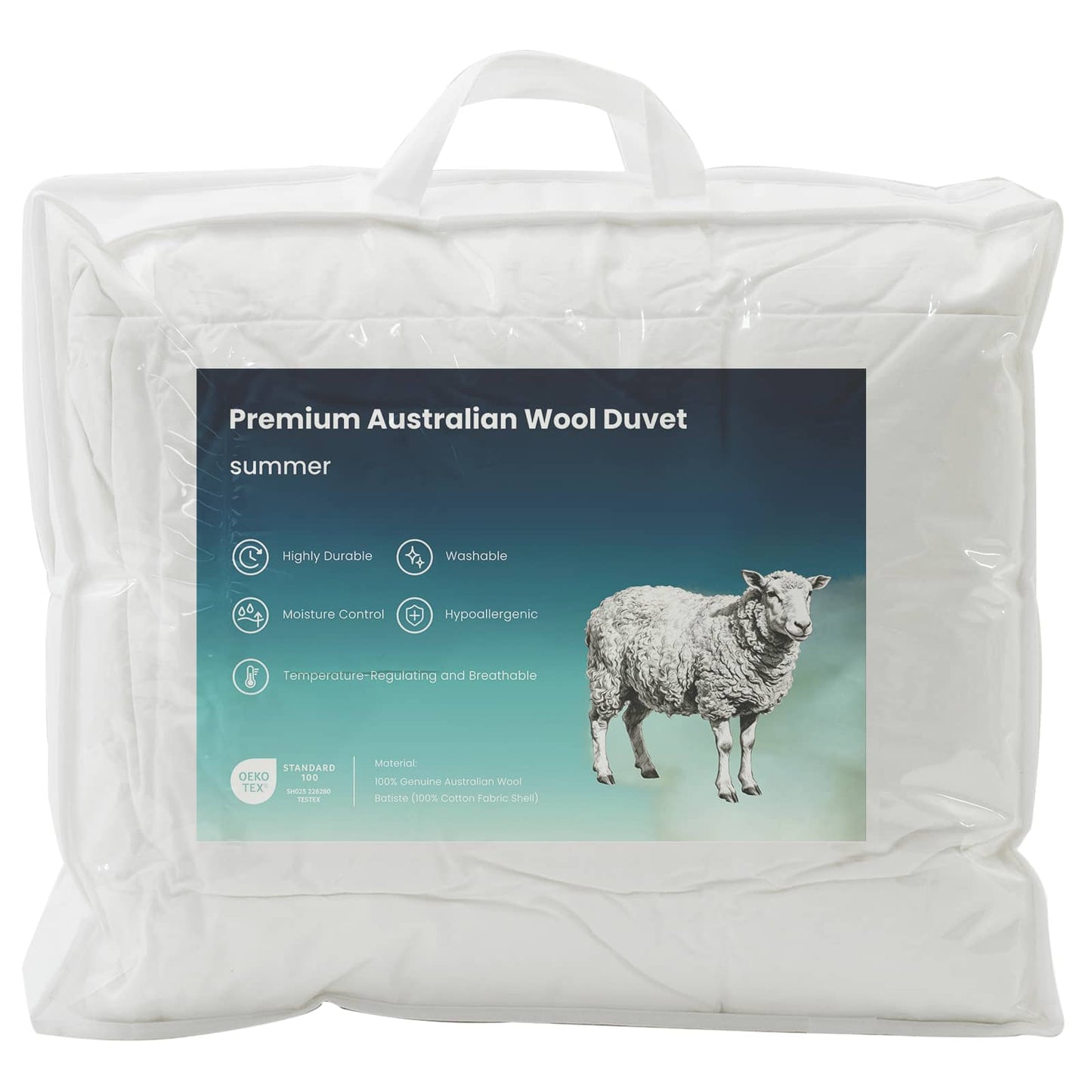 Dekbed 140x220 cm Zomer 200 GSM Australisch Wol Wit is nu te koop bij PeponiXL, paradijselijk wonen!