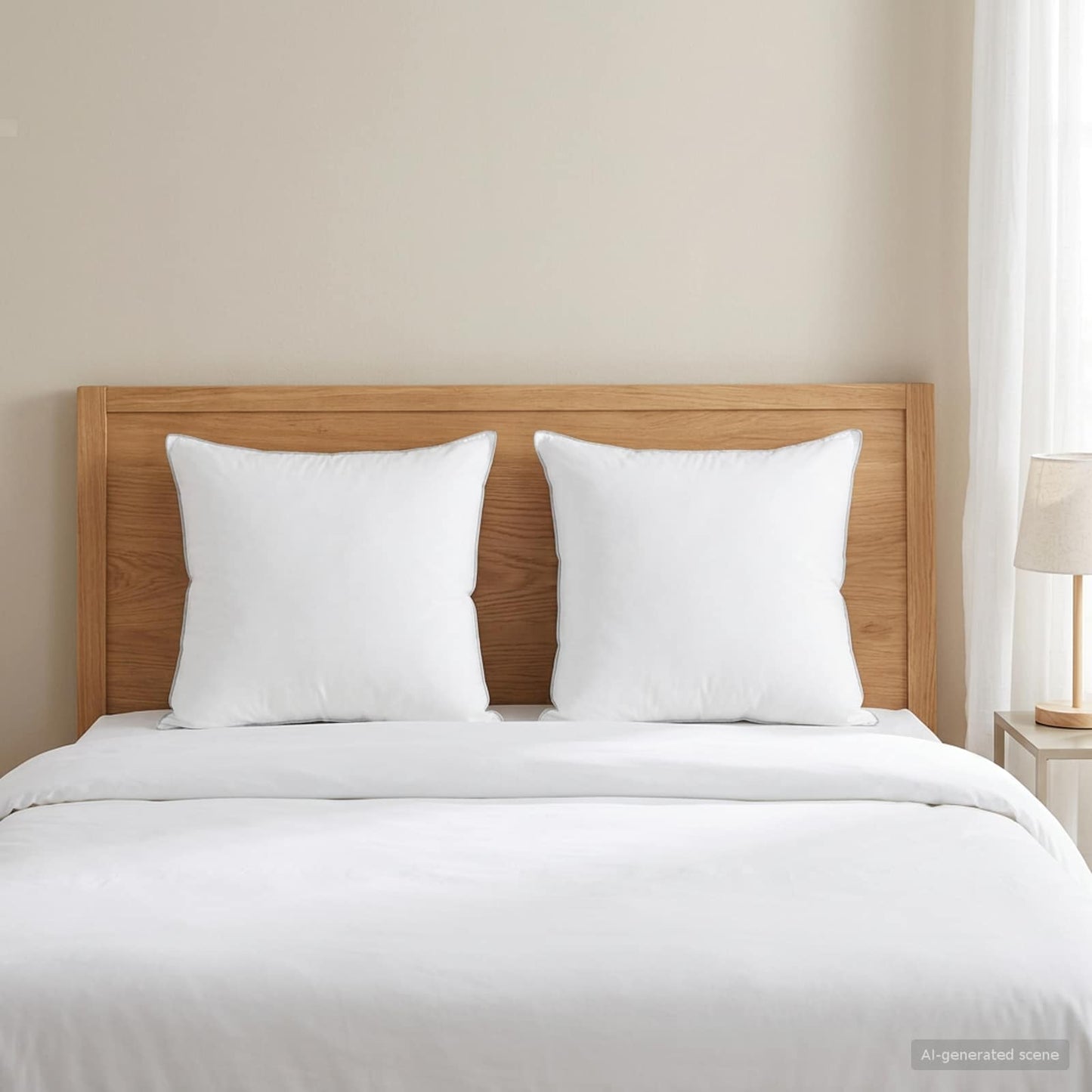 Hoofdkussen 2 pcs 60 x 60 cm Australisch Wol Wit