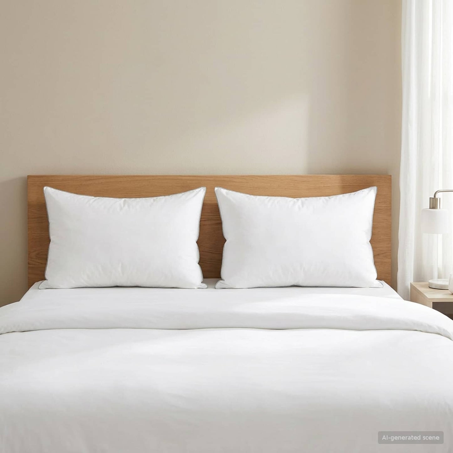 Hoofdkussen 2 pcs 70 x 90 cm Australisch Wol Wit