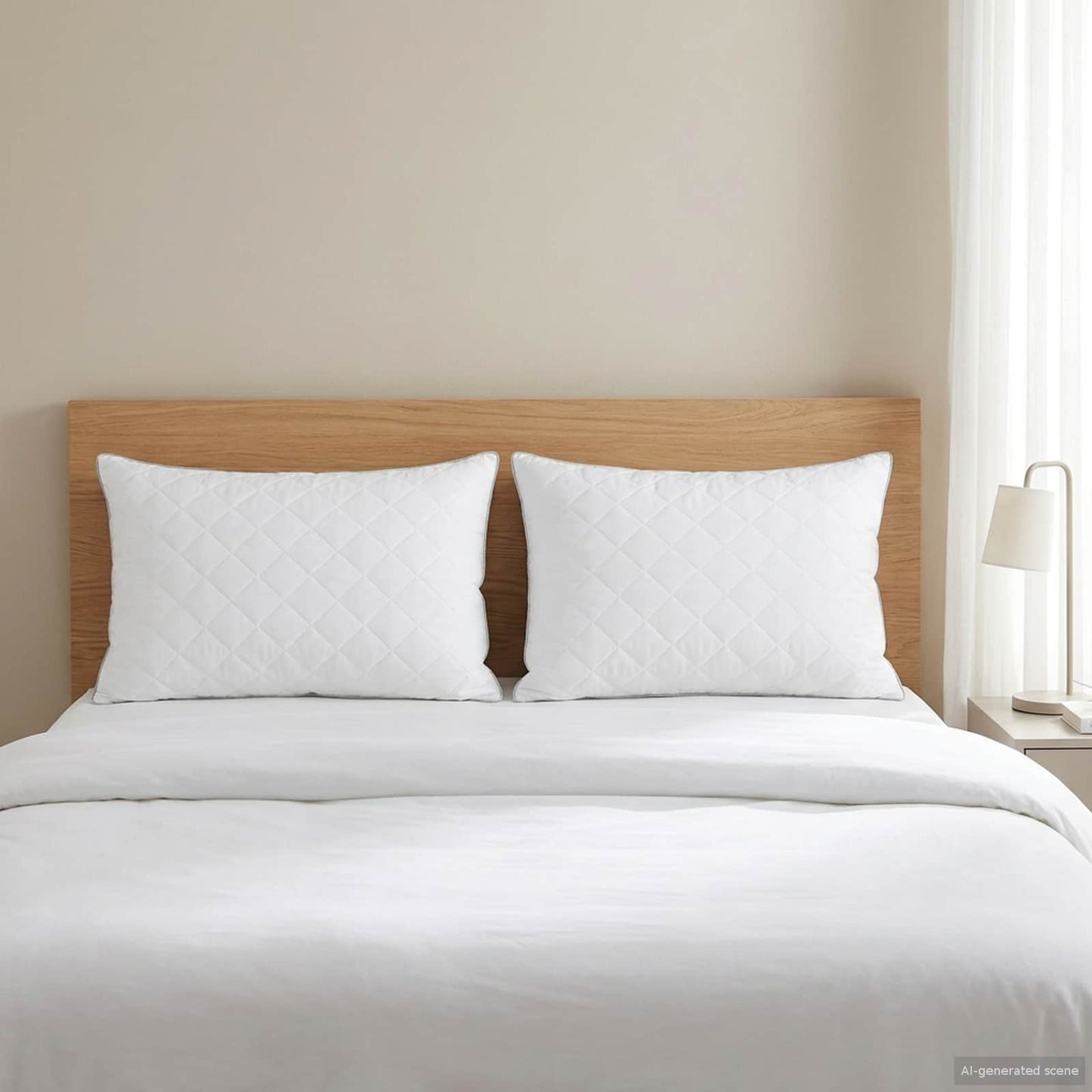 Hoofdkussen FULDA 2 pcs 60 x 70 cm 100% Ganzendons en Veer Wit