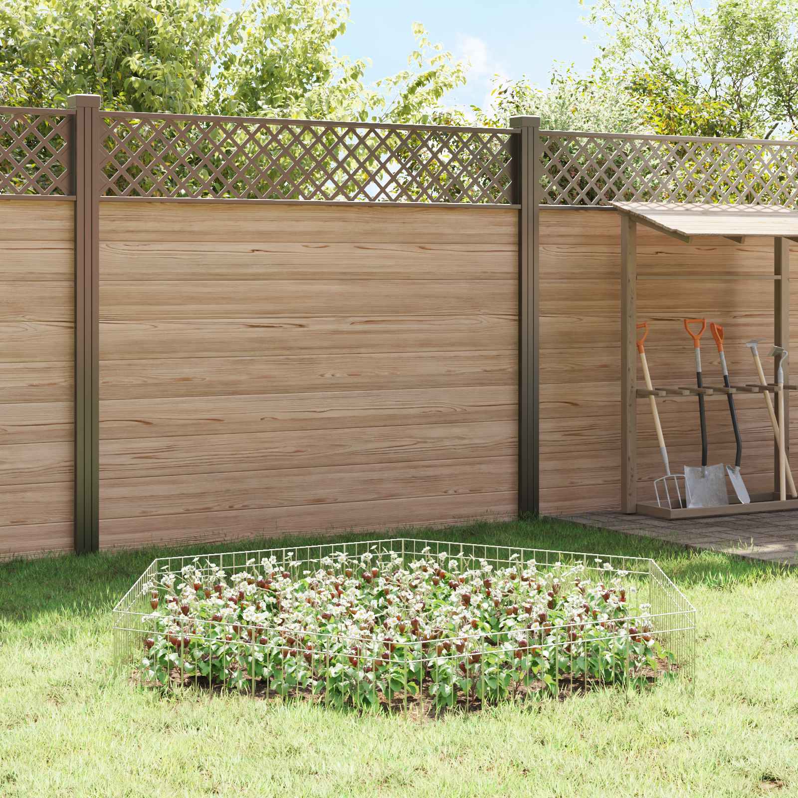 Tuin schuttingpaneel 48 pcs Gegalvaniseerd staal Zilverkleurig is nu te koop bij PeponiXL, paradijselijk wonen!