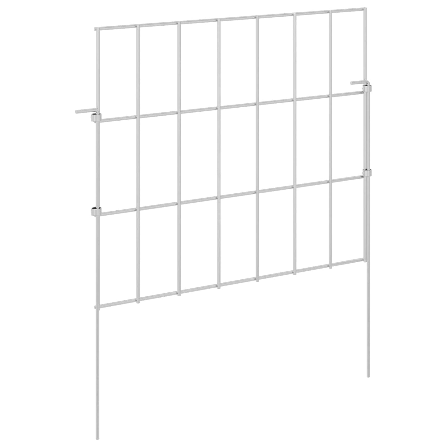 Tuin omheining met palen 12 pcs 35 x 30 cm Mesh Zilverkleurig is nu te koop bij PeponiXL, paradijselijk wonen!