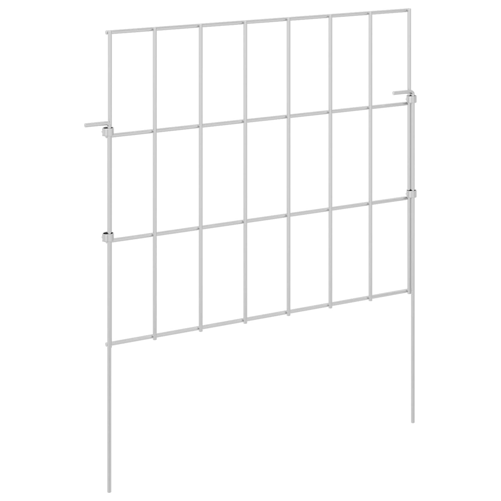 Tuin omheining met palen 12 pcs 35 x 30 cm Mesh Zilverkleurig is nu te koop bij PeponiXL, paradijselijk wonen!