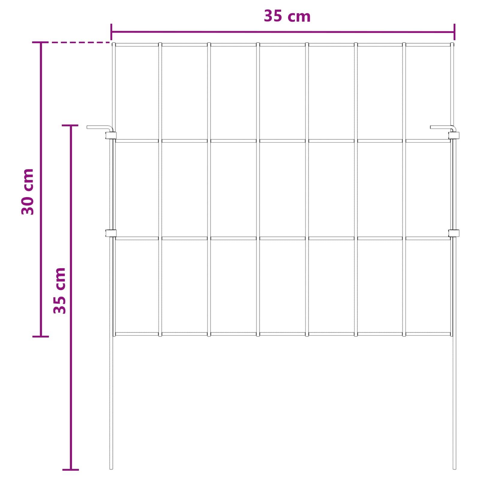 Tuin omheining met palen 48 pcs 35 x 30 cm Mesh Zilverkleurig is nu te koop bij PeponiXL, paradijselijk wonen!