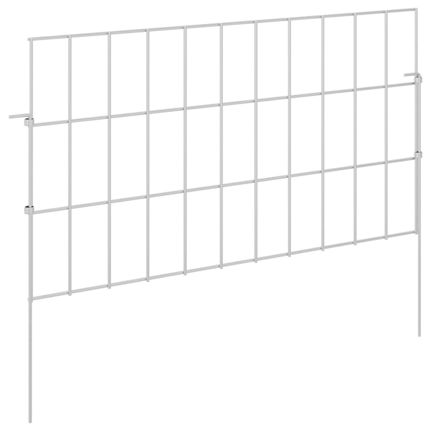 Tuin omheining met palen 24 pcs 55 x 30 cm Mesh Zilverkleurig is nu te koop bij PeponiXL, paradijselijk wonen!