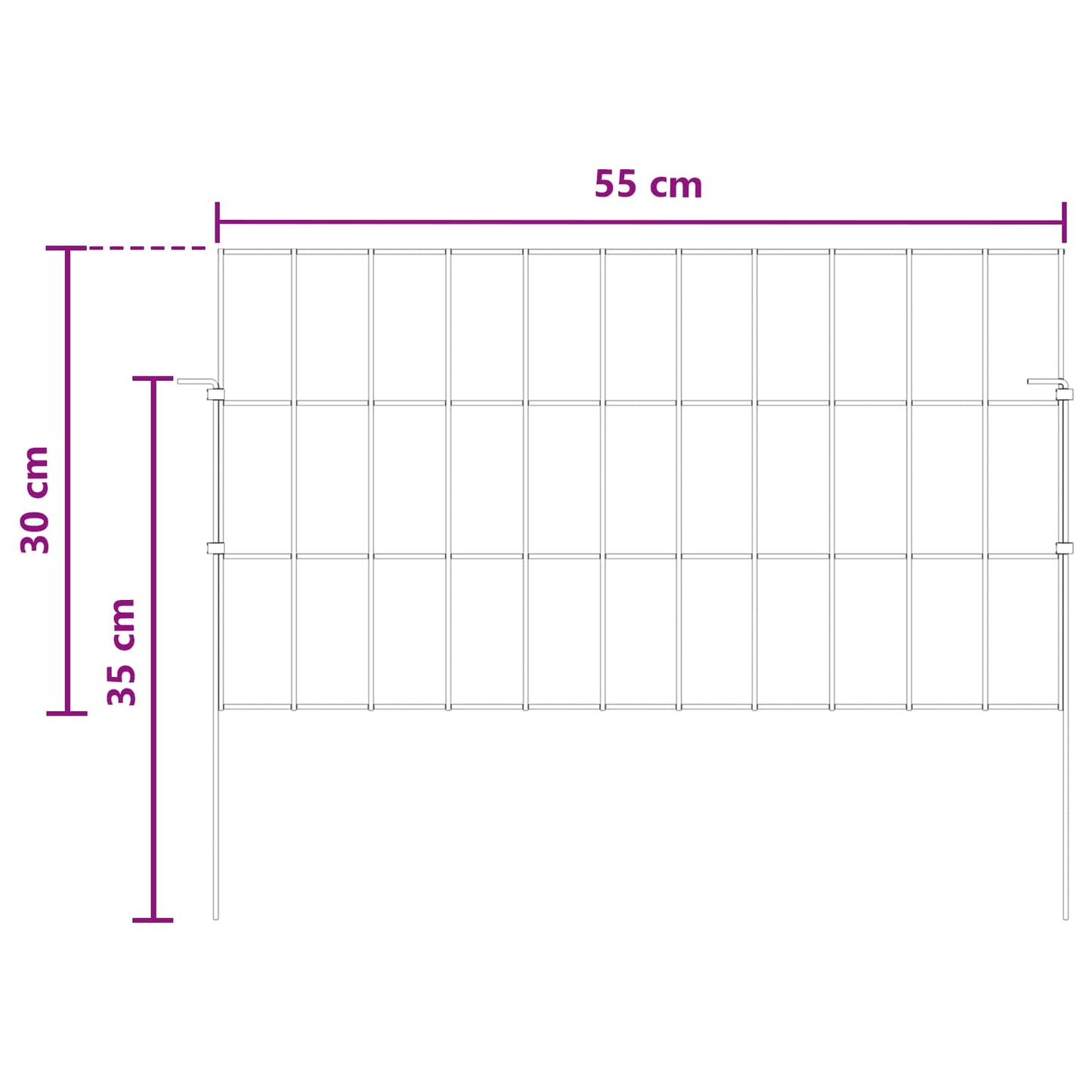 Tuin omheining met palen 24 pcs 55 x 30 cm Mesh Zilverkleurig is nu te koop bij PeponiXL, paradijselijk wonen!