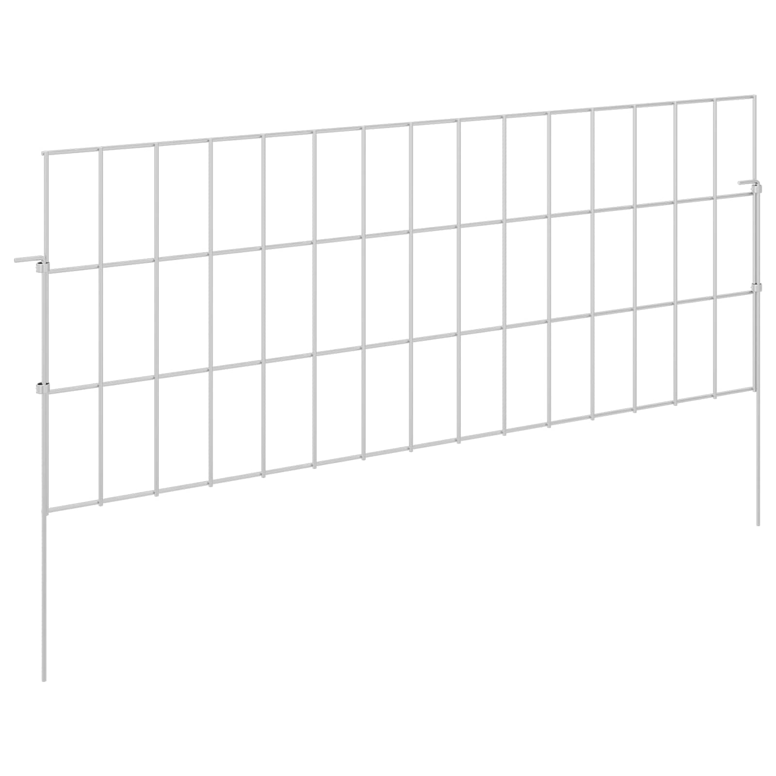 Tuin omheining met palen 12 pcs 75 x 30 cm Mesh Zilverkleurig is nu te koop bij PeponiXL, paradijselijk wonen!