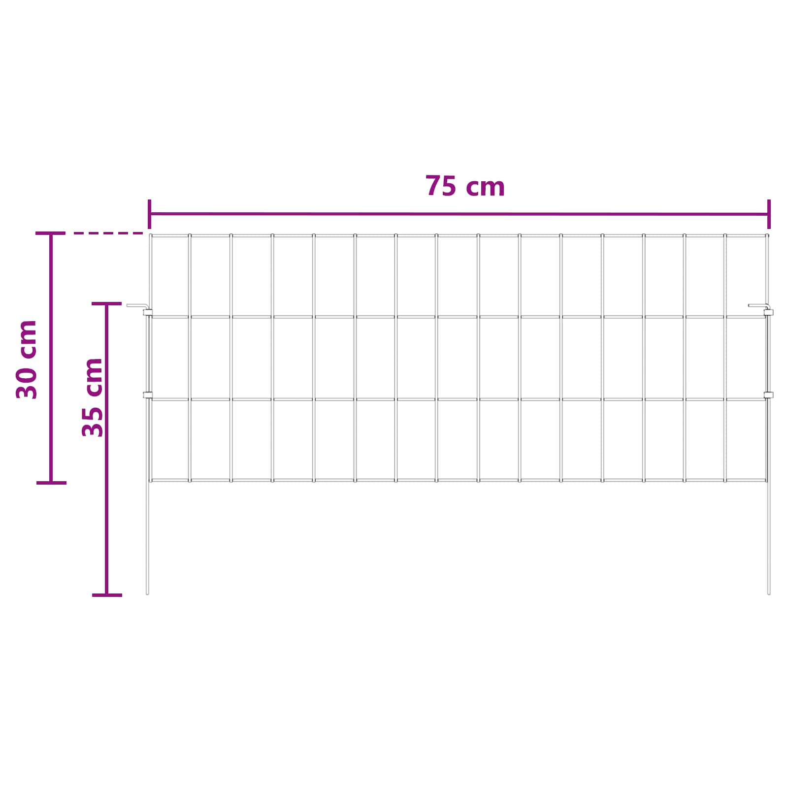 Tuin omheining met palen 12 pcs 75 x 30 cm Mesh Zilverkleurig is nu te koop bij PeponiXL, paradijselijk wonen!
