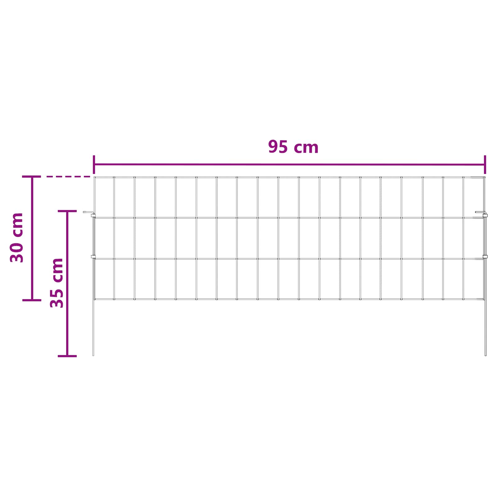 Tuin omheining met palen 12 pcs 95 x 30 cm Mesh Zilverkleurig is nu te koop bij PeponiXL, paradijselijk wonen!
