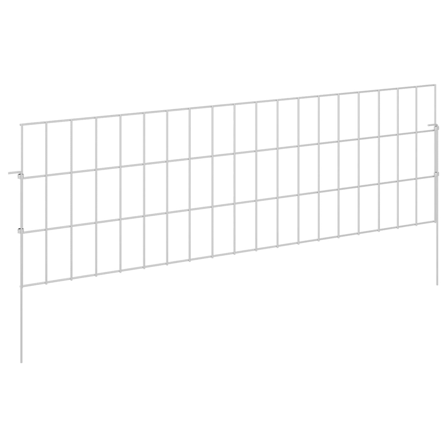 Tuin omheining met palen 24 pcs 95 x 30 cm Mesh Zilverkleurig is nu te koop bij PeponiXL, paradijselijk wonen!