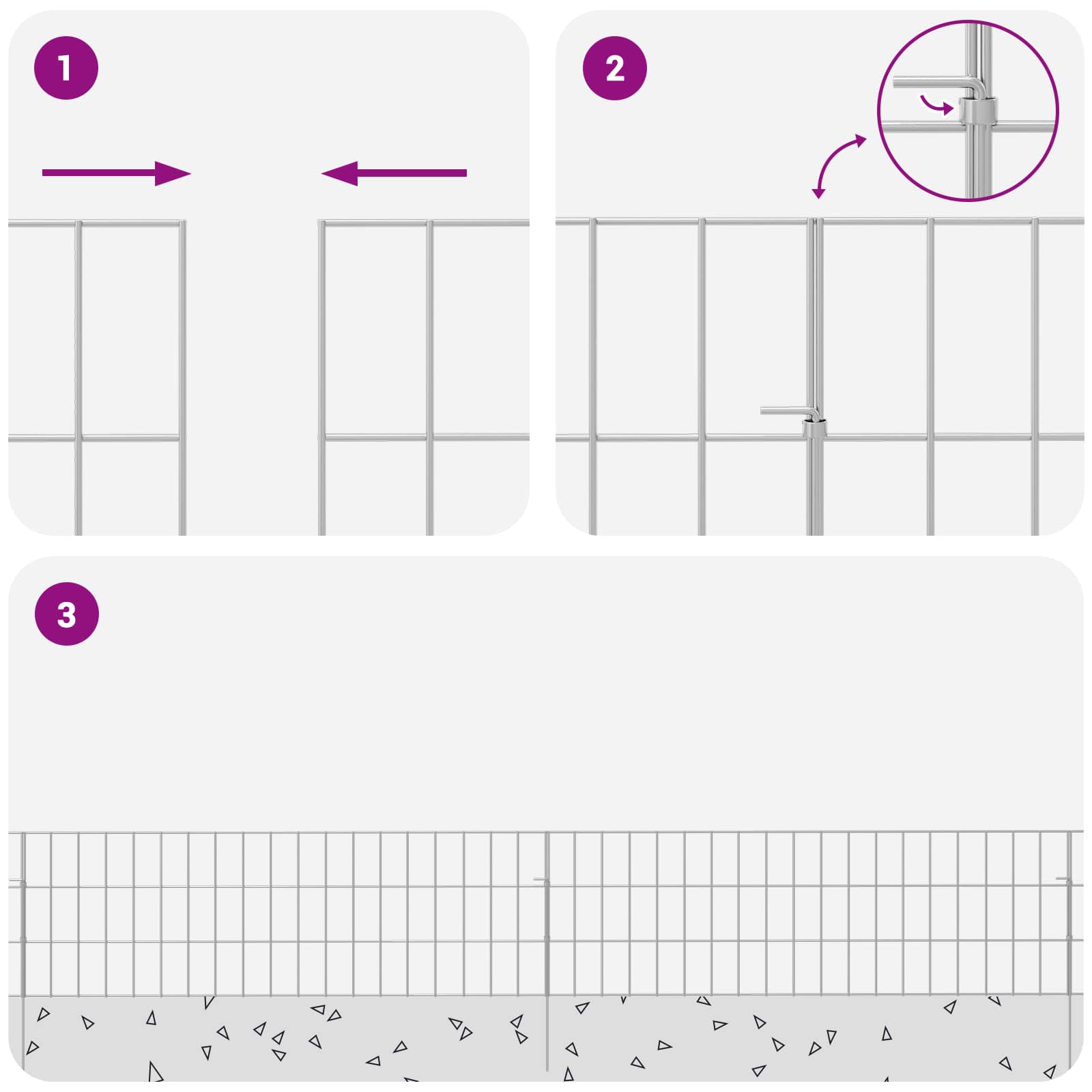 Tuin omheining met palen 24 pcs 95 x 30 cm Mesh Zilverkleurig is nu te koop bij PeponiXL, paradijselijk wonen!