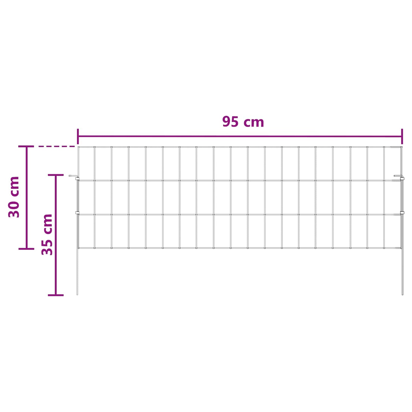 Tuin omheining met palen 24 pcs 95 x 30 cm Mesh Zilverkleurig is nu te koop bij PeponiXL, paradijselijk wonen!