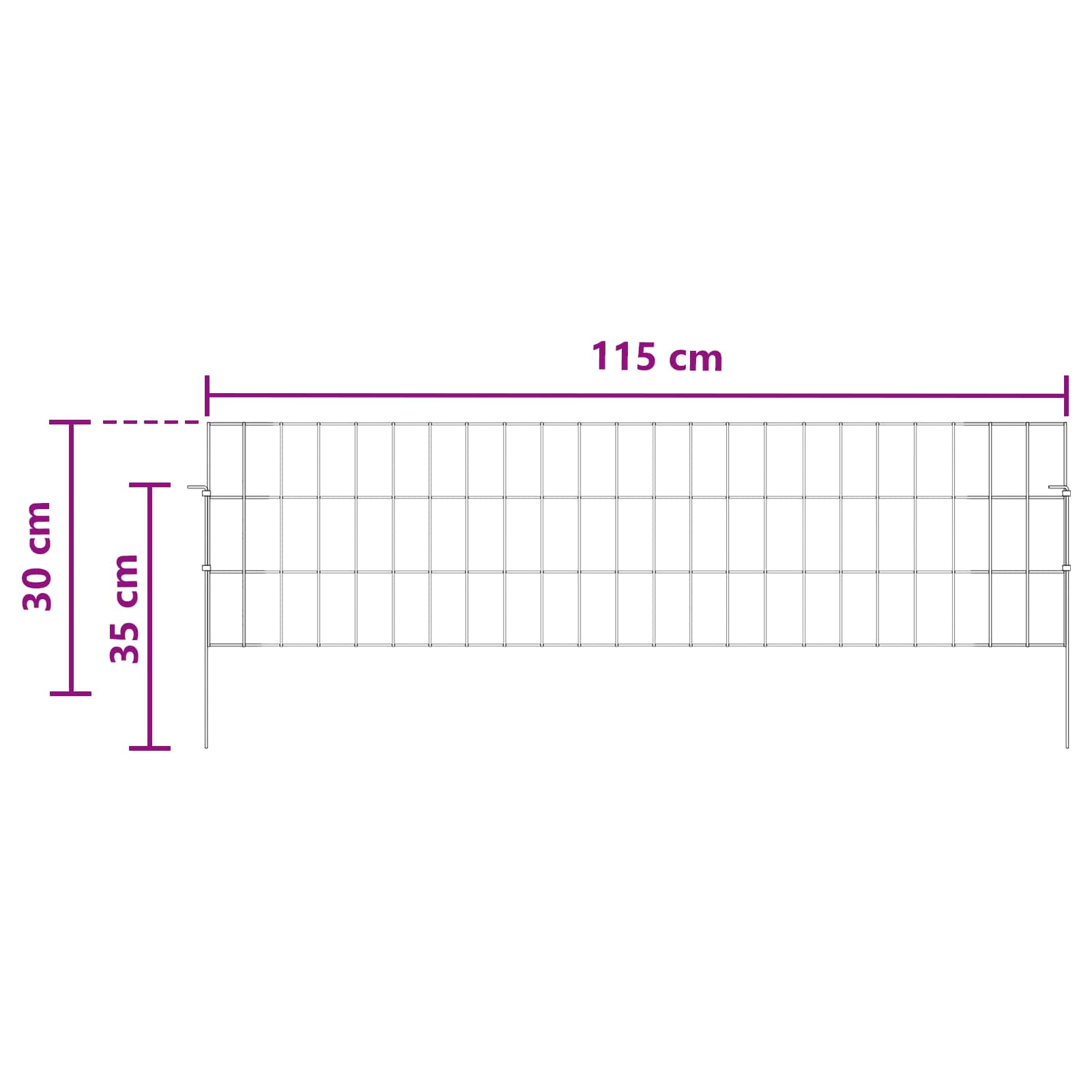 Tuin omheining met palen 24 pcs 115 x 30 cm Mesh Zilverkleurig is nu te koop bij PeponiXL, paradijselijk wonen!