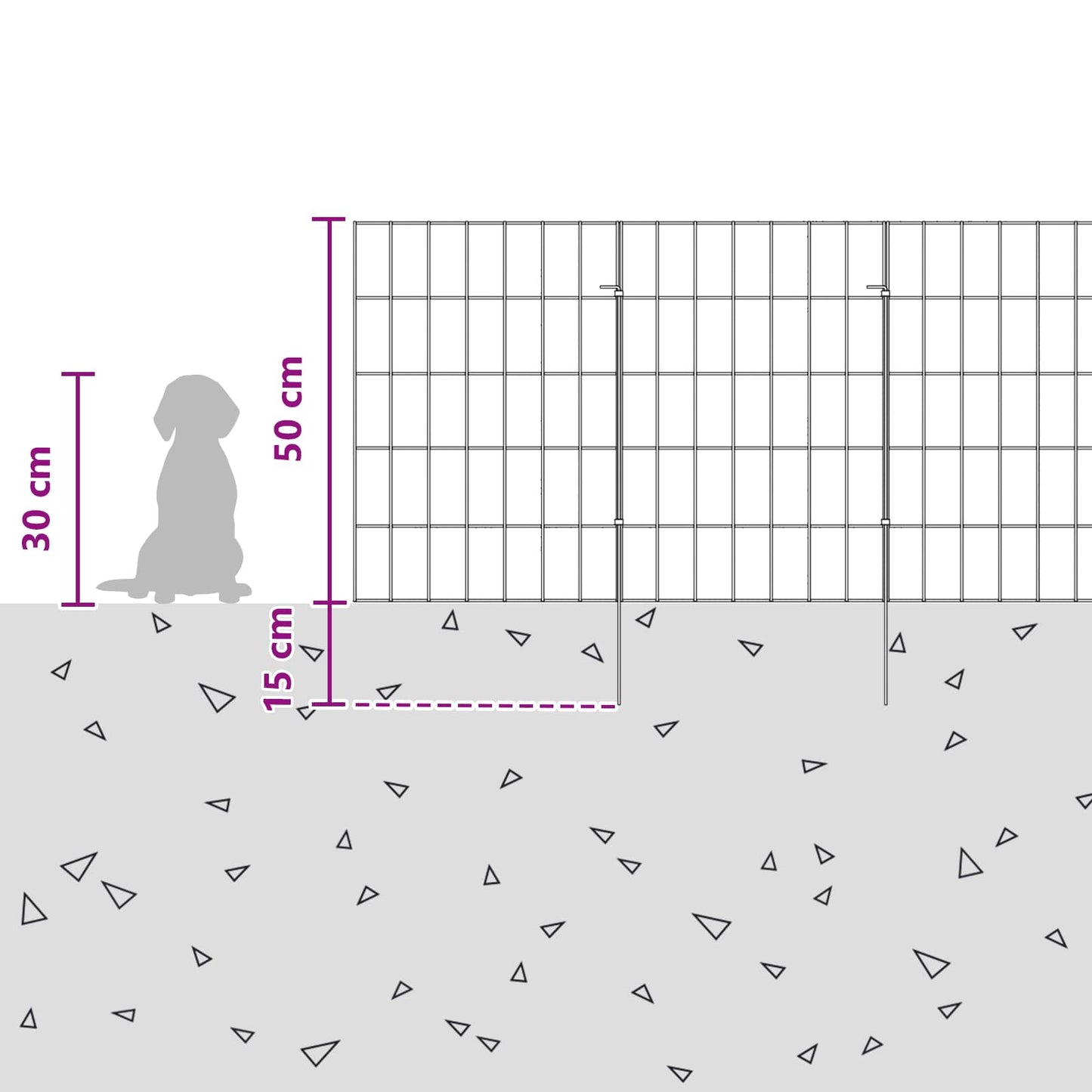 Tuin omheining met palen 24 pcs 35 x 50 cm Mesh Zilverkleurig is nu te koop bij PeponiXL, paradijselijk wonen!