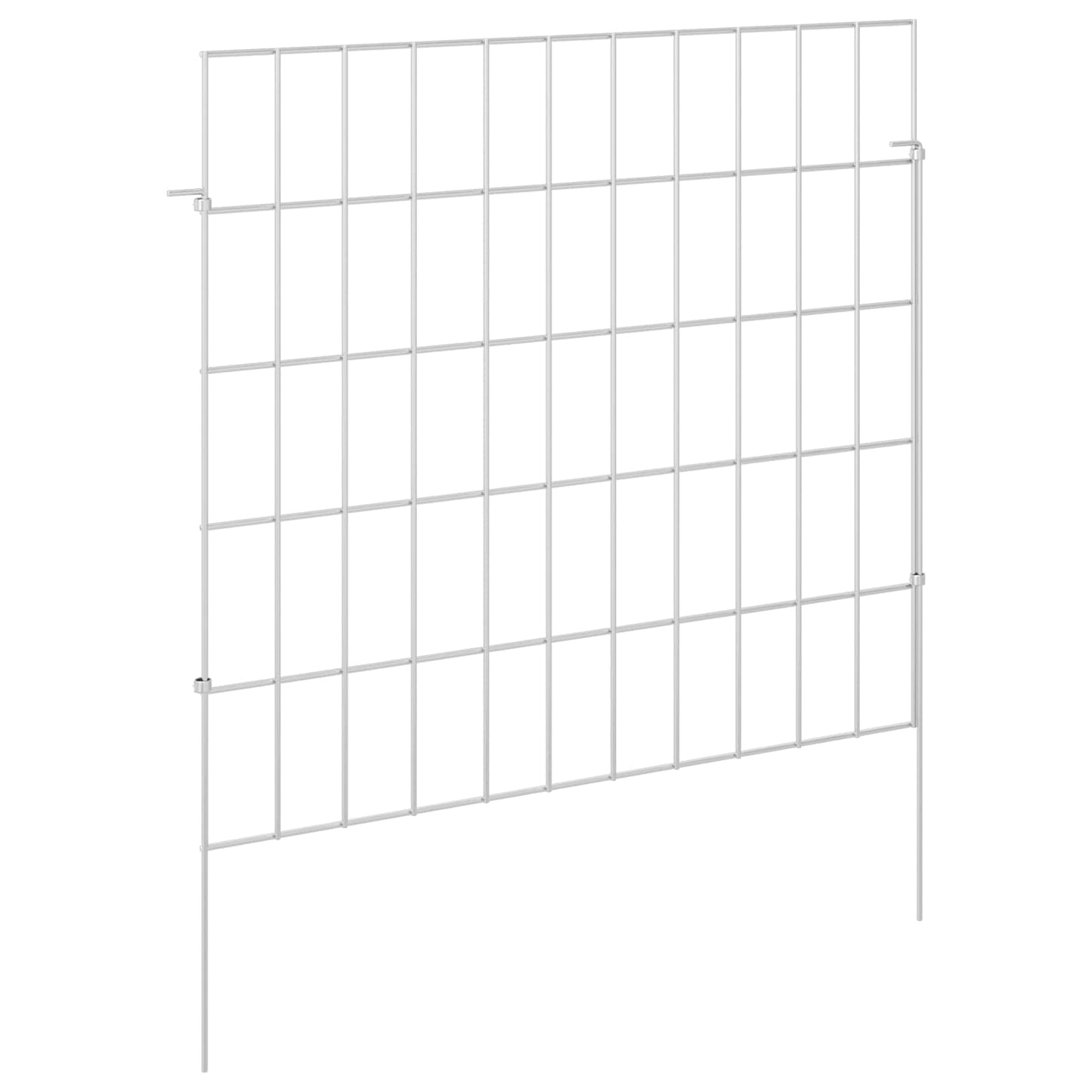 Tuin omheining met palen 12 pcs 55 x 50 cm Mesh Zilverkleurig is nu te koop bij PeponiXL, paradijselijk wonen!