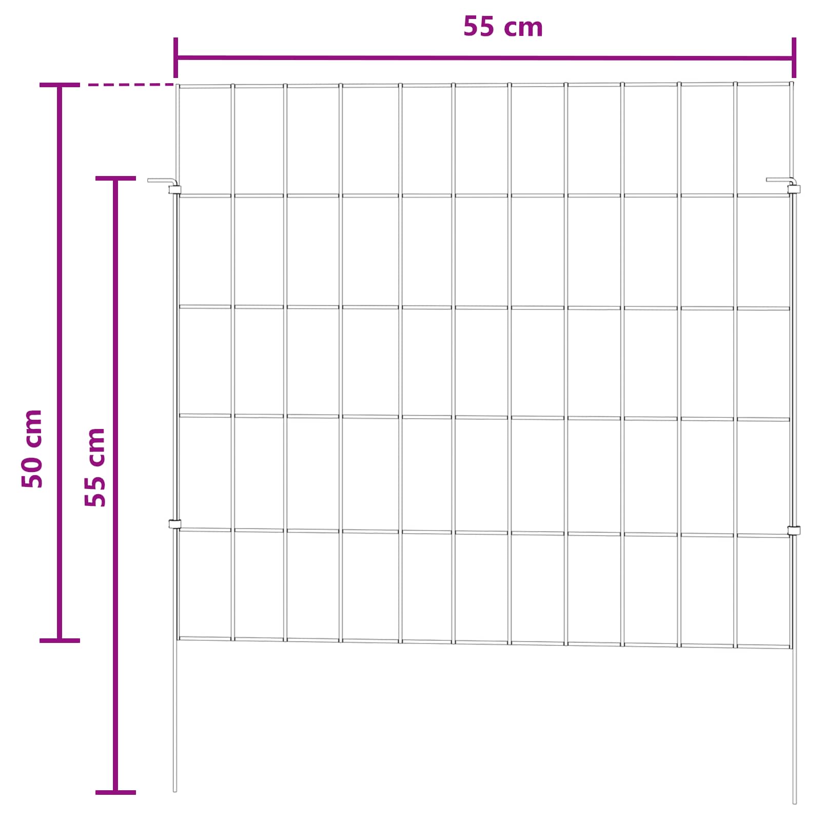 Tuin omheining met palen 12 pcs 55 x 50 cm Mesh Zilverkleurig is nu te koop bij PeponiXL, paradijselijk wonen!
